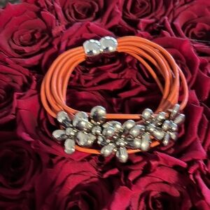 Here comes the bloom orange bracelet
